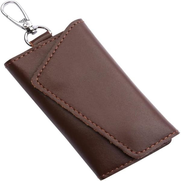 Genuine Leather Key Case, Car Key Bag with Key Chain, Multifunctional, Large Capacity Key Pouch