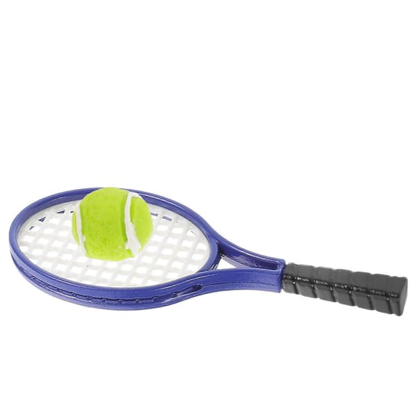 Miniatyr tennisracketmodell för dockhusinredning 1 set minitillbehör för sport