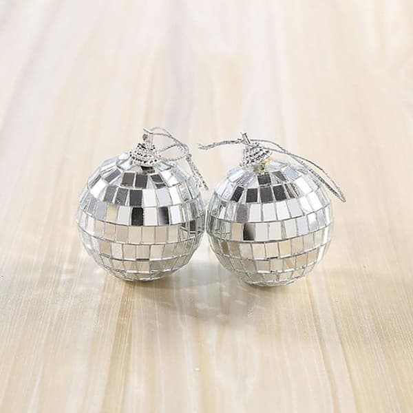 6/12 stk Mini Diskokule Festdekorasjoner Sølv Mini Plast Ornament Små Diskokuler Sølv 6CM