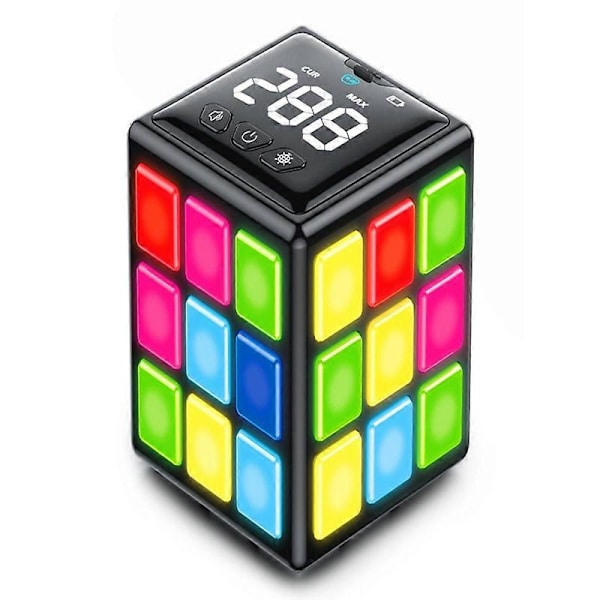 Rechargeable Handheld Gaming Cube 15 Fun Brain & Memory Games with Score Display Multi Color One Size