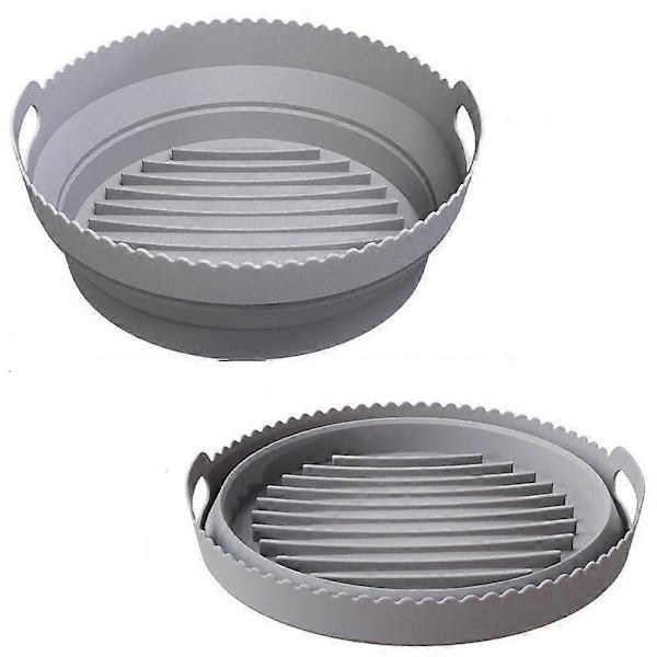 Sammenklappelig Rund Airfryer Form - Grå 20 cm
