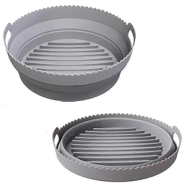 Sammenleggbar Rund Airfryer Form - Grå 20 cm