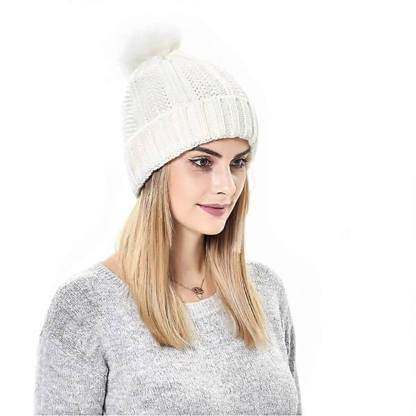 Dam Vinter Stickad Mössa Mjuk Andningsbar Elastisk Stickad Mössa för Shopping Dejting 5 Green