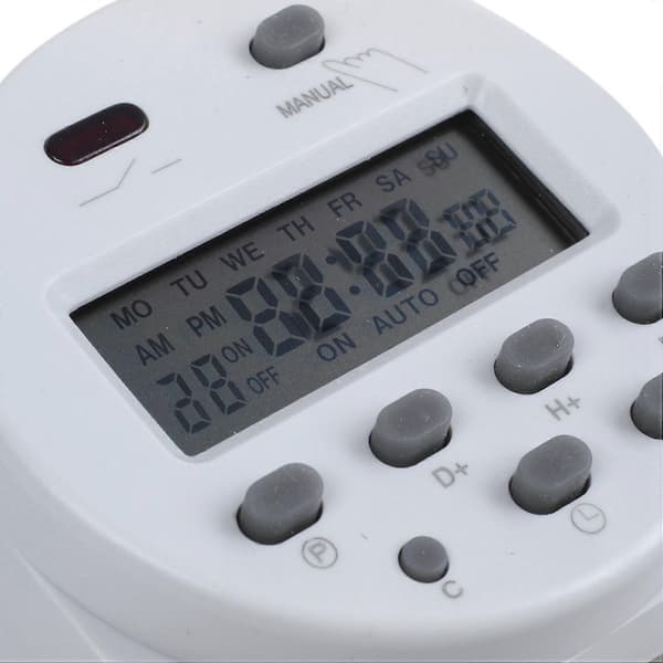 4X DC 12V Digital LCD Strøm Programmerbar Timer Tidsafbryder Relæ 16A Ampere White