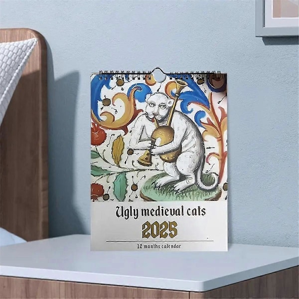 Keskiaikainen Kissa Kalenteri 2025 Outo Keskiaikaiset Kissat Seinäkalenteri 2025 Ruma Keskiaikaiset Kissat Kalenteri 12 Kuukautta