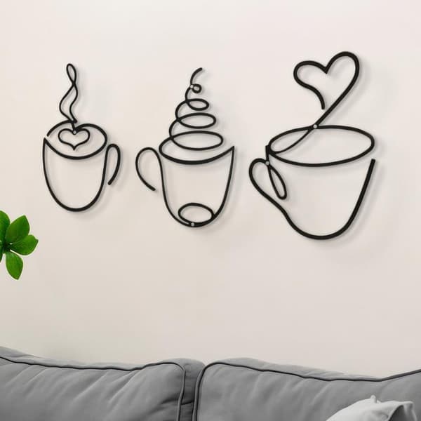 Vägghängda kaffekoppar i järn - Minimalistisk heminredning