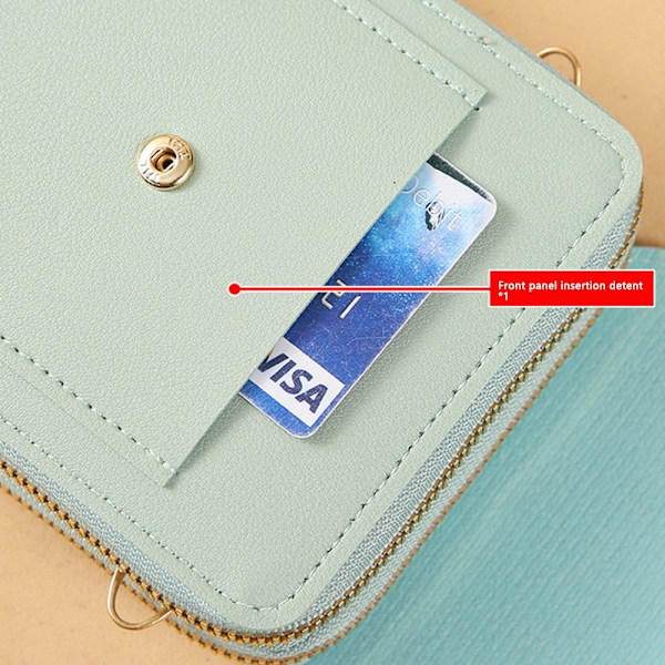 RFID Lædertaske Touch Screen Telefonpung Crossbody Dametaske Green