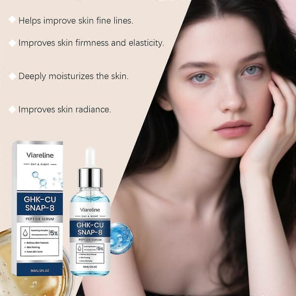 GHK-CU SNAP-8 Peptidserum, Hydrerende Anti-Aldring Ansiktsserum (30ml) 3PCS