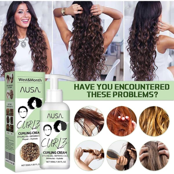 Curl Boost Defining Cream Elastin Lockigt Hår Återfuktande Styling Reparerande Lockessens Hårvård Elastin, Lockigt Hår Elastin, för Frizz Control & Co 3pcs