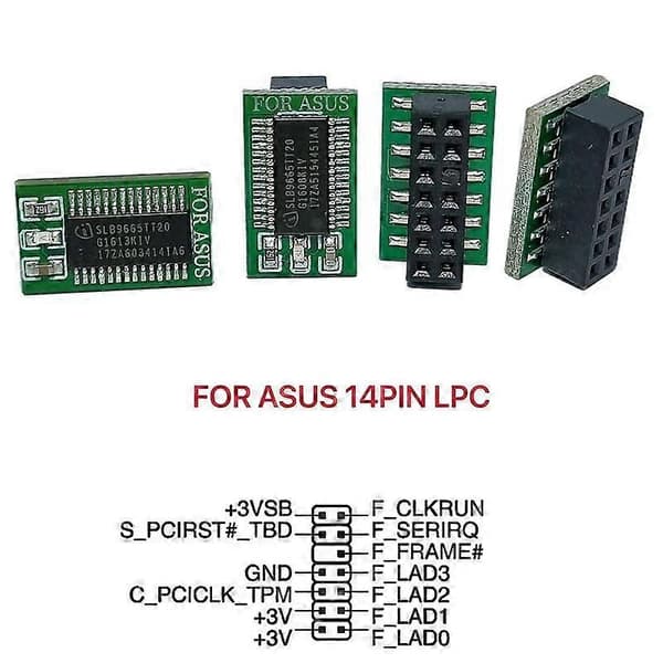 TPM 2.0 -salausmoduulin etäkortti Windows TPM2.0 -päivitys Y6S0UK For Asrock 18Pin LPC One-size