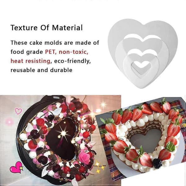 Heart-shaped Cake Mold Cake Decorating Tool PET Plastic Mold Home Bakery Baking Tool 10 inch love single