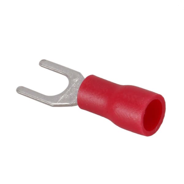 200 stk. 4 mm gaffel AWG 22-16 forisoleret terminalkabelstik Red