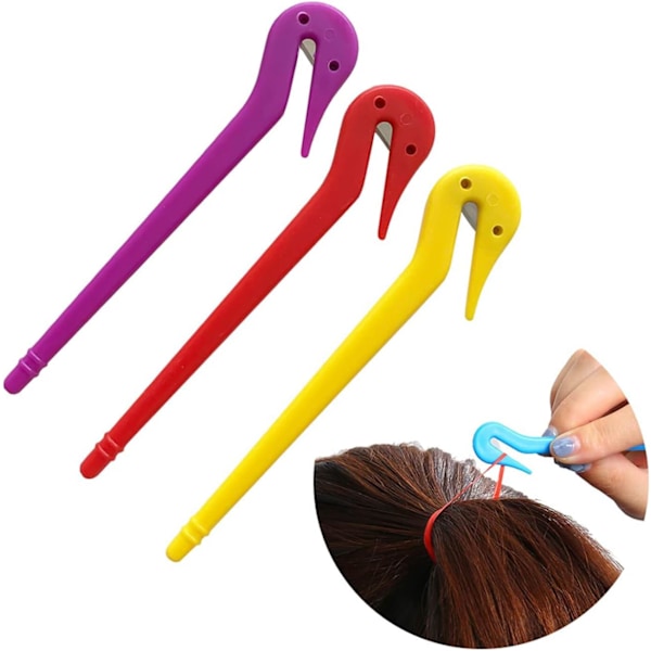 3pcs Elastic Rubber Hair Bands Remover Cutter,Pony Pick For Cutting Pony Rubber Hair Ties Pain Free Ponytail Remover Tool