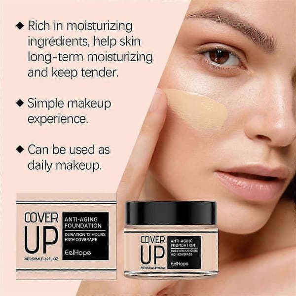 Cover Up Slow-Aging Foundations Varighed 12 Timer Høj Dækning 50ml