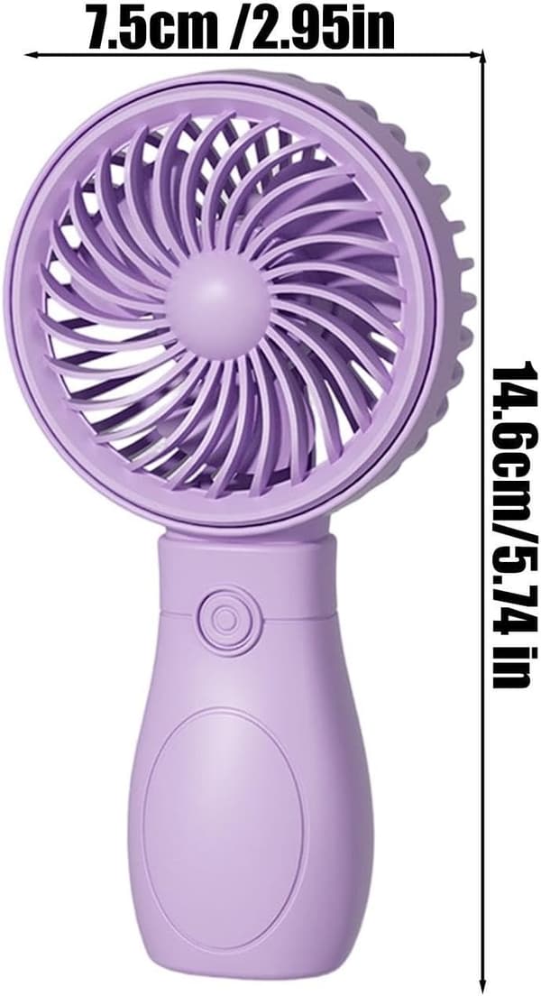 Mini bærbar ventilator, lille bærbar luftkøler, 17,5 x 8,1 cm, personlig køleenhed