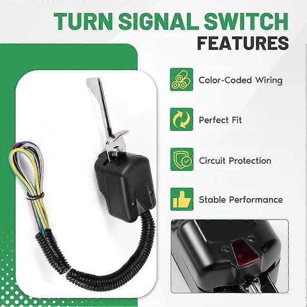 Universal 7-tråds blinklysbryter for VSM 4320-900 Signal Stat 900 Noir