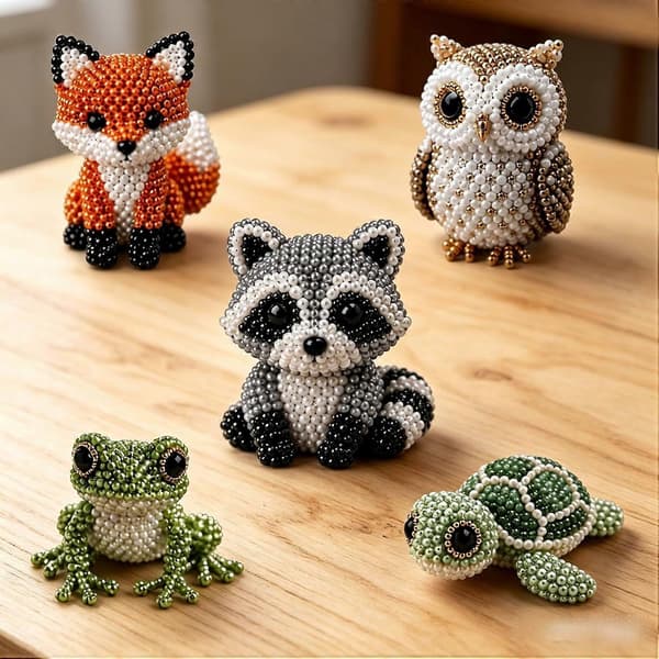 DIY 3D eläinhelmityssarja - Käsintehty helmityösetti aikuisille ja nuorille E
