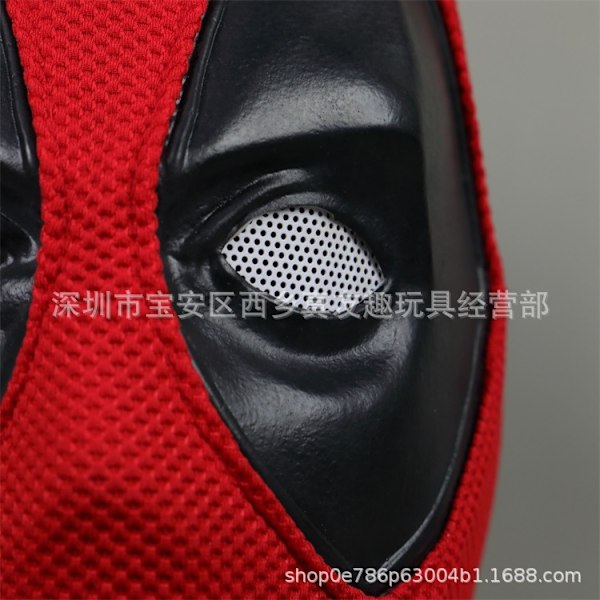 Halloween Deadpool-maske i latex, hodeplagg, Deadpool-dekorasjon, julekostymemaske