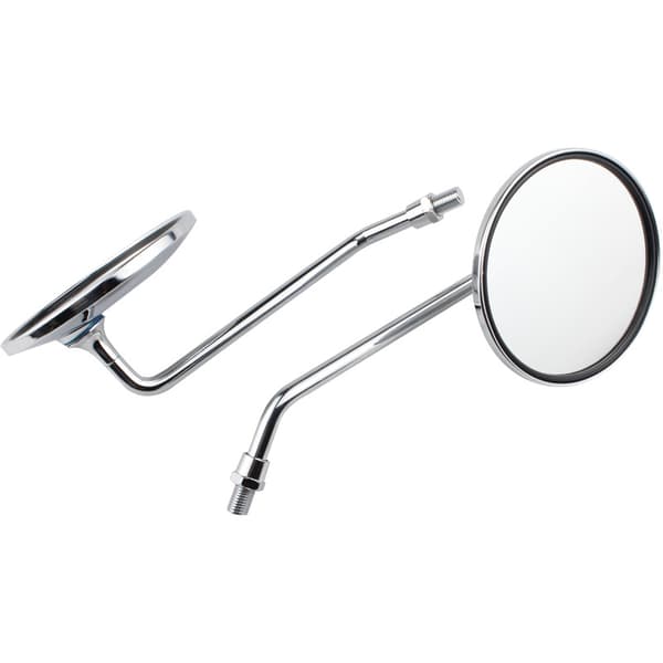 Backspeglar - 8mm Runda Krom Silver Motorcykel Backspeglar (Par)