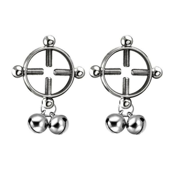 2 smykker for kvinners piercing, brystpiercing, stud, bjelleanheng, falsk nippelring, piercing i rustfritt stål