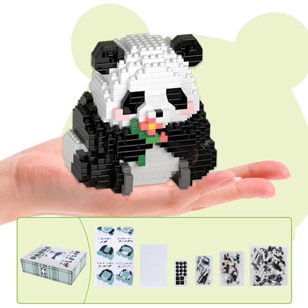 Panda Mini Byggesett, Panda Søte Dyr Byggesett, Gave til Voksne og Barn, Mikro Byggesett Passer for Barn 9+ År Gamle