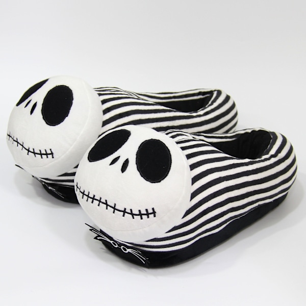 The Nightmare Before Christmas Jack stribede plys slippers Halloween sjove kranium Jack varme par bomulds slippers Jack