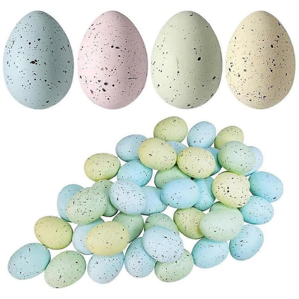 Påske flekkete egg Plast flekkete egg bolle og kunstige kyllingegg vase M2F5 blue 1set