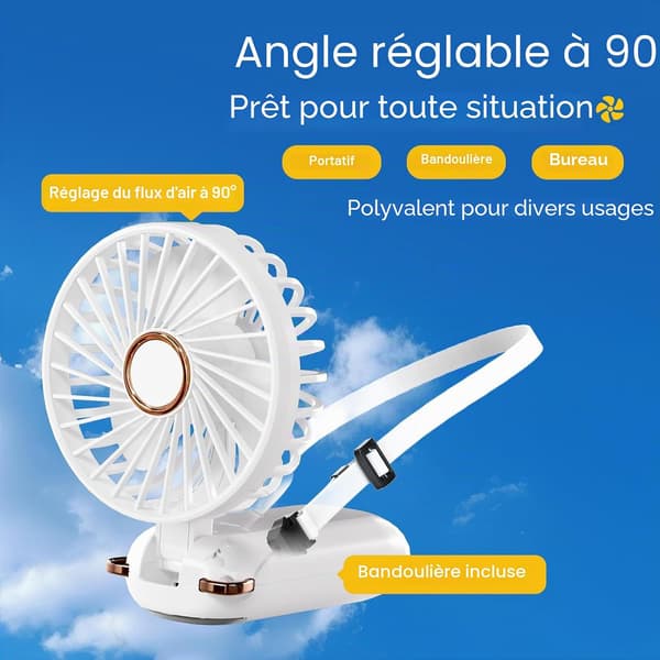 Mini bærbar ventilator – Mørkeblå