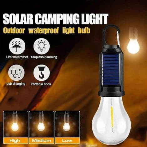 USB genopladelig solcelleteltlampe, udendørs LED campinglanterne