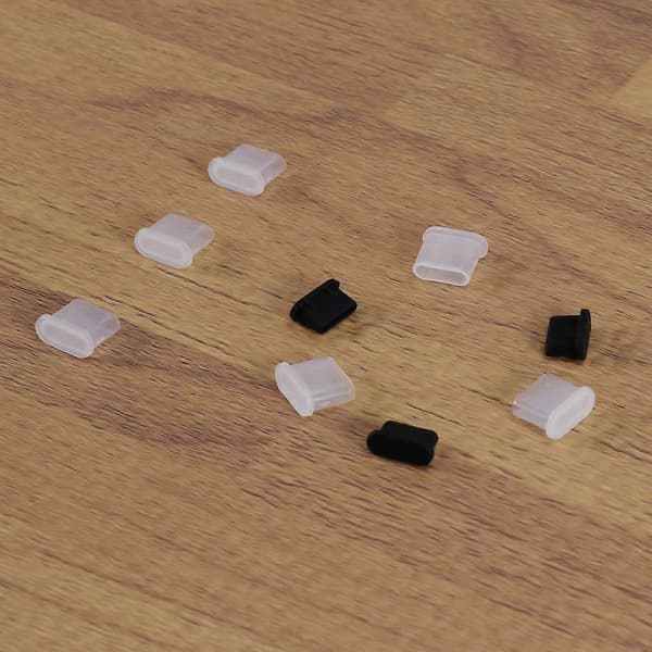 10 par USB Typ C hona och hane dammskyddande skyddsproppar (svart)
