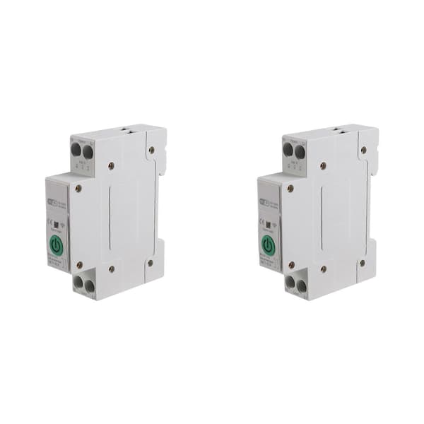 2X TUYA WiFi Smart Switch Energimåler 63A 1P+N Kwh Måling Overvåking Strømbryter Timer Relé White