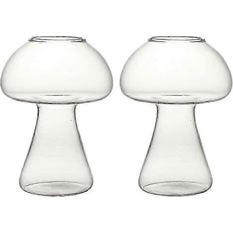 Sæt med 2 champignonformede cocktailglas, perfekte til servering af cocktails og margaritas til dine fester
