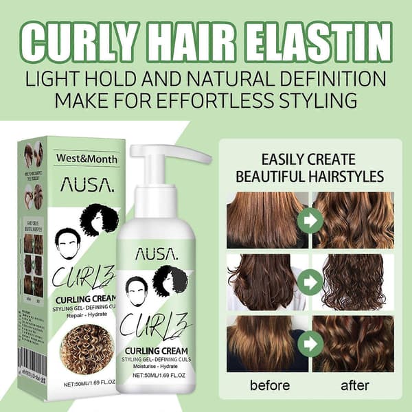 Curl Boost Defining Cream Elastin Lockigt Hår Återfuktande Styling Reparerande Lockessens Hårvård Elastin, Lockigt Hår Elastin, för Frizz Control & Co 1pc