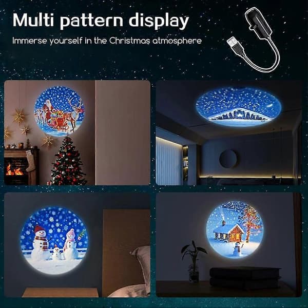 USB LED Stjernenattlysprojektor Justerbar Billoftslampe for Jul, Bryllup, Bursdagsfest og Innendørs Dekor 3pcs