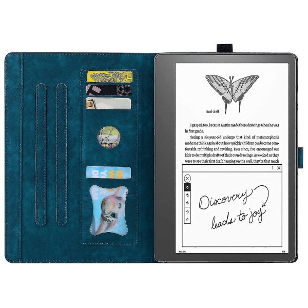 Sakura Cat-lærveske for Amazon Kindle Scribe 10.2 2022 Blue