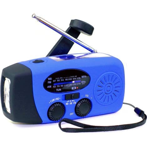 Radio/taskulamppu (aurinkopaneelilla) - 2000 mAh - Sininen