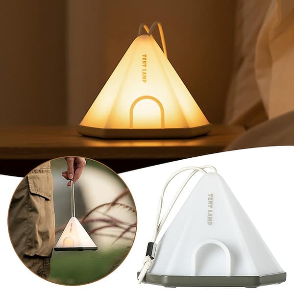 Multifunksjonell Nydelig Telt Nattlys Flere Moduser Lett Nattbordslampe for Hjem Camping Utendørs White