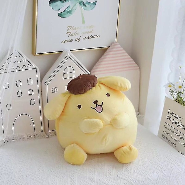 Jinzhaolai Sanrioed tegnefilm Pom Pom Purin Hund Siddestilling Plyslegetøjspude Sød Anime Fyldt Plys Blød Dukke Børn Fødselsdagsgave