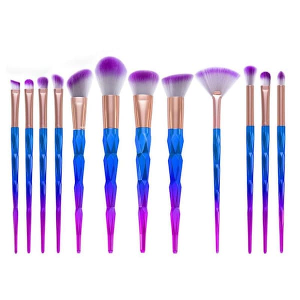 Unicorn Farverigt Pro Sæt med 12 eksklusive makeupbørster