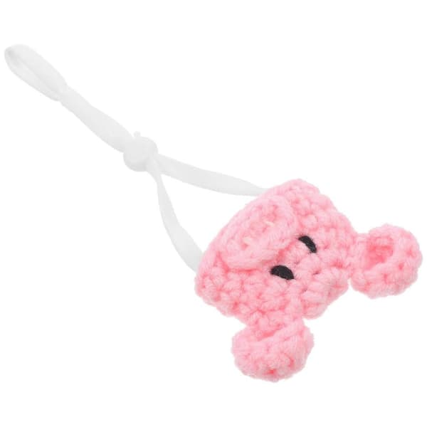 Rosa Hamster Stickad Mössa för Små Husdjur Mini Stickad Mössa med Rem