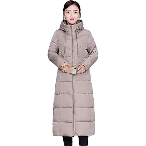 Damjacka i bomull, vinterjacka, parkas, dunjacka, bomullsjacka, vadderad pufferjacka, ytterkläder khaki 3XL