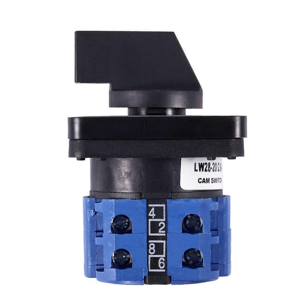 5X 8 terminaler 5 positioner Master Control Rotary Cam Switch 20A Sort+Blå Black&blue