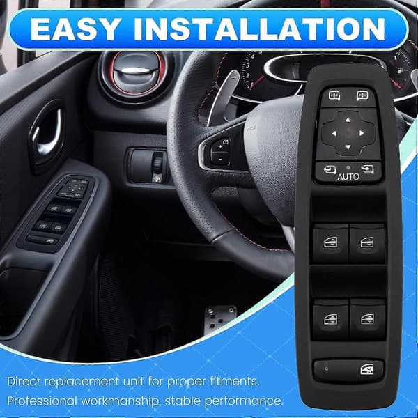 Bil Power Window Master Switch Lifter Knapp 25401-2952R for Kadjar 2015-2022 for 2018 Noir