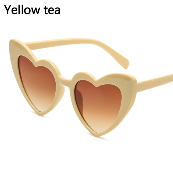 Hjärtformede solglasögon Vintage solglasögon GULT TEA Yellow tea