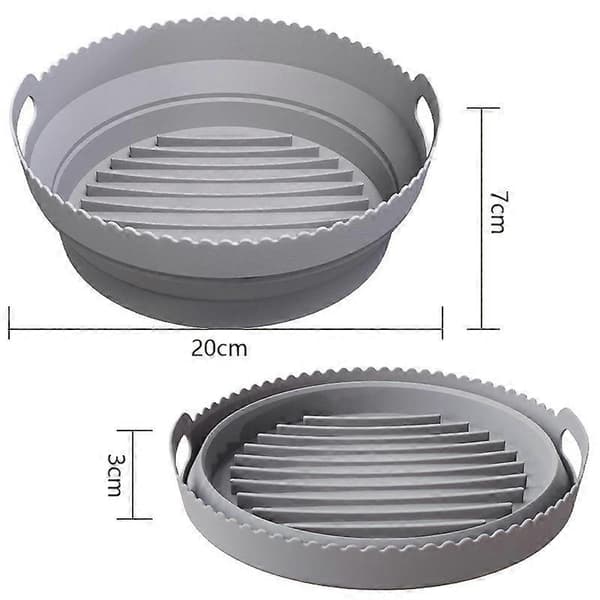 Kokoontaitettava pyöreä Airfryer-vuoka - Harmaa 20 cm