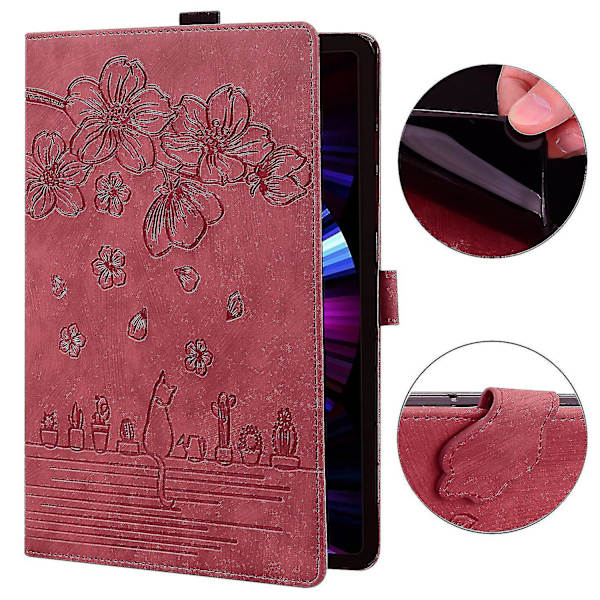 Sakura Cat Case för Amazon Kindle Scribe 10.2 2022 Red