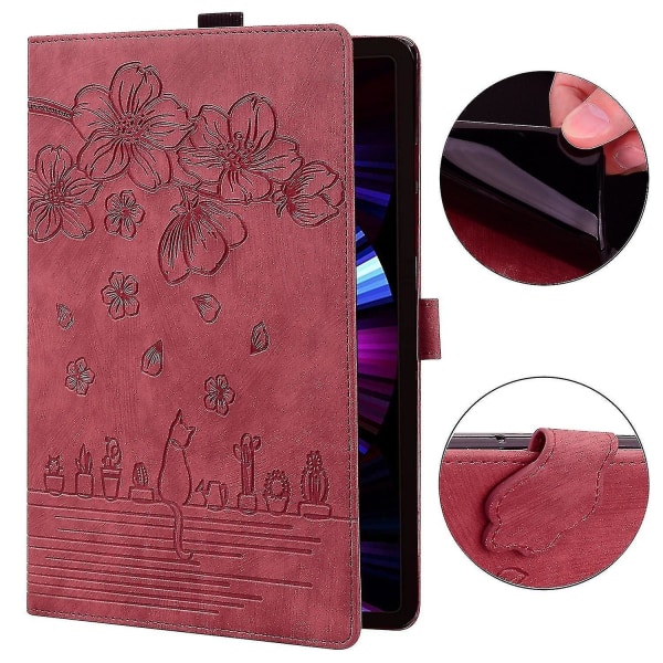 Sakura Cat-lærveske for Amazon Kindle Scribe 10.2 2022 Red