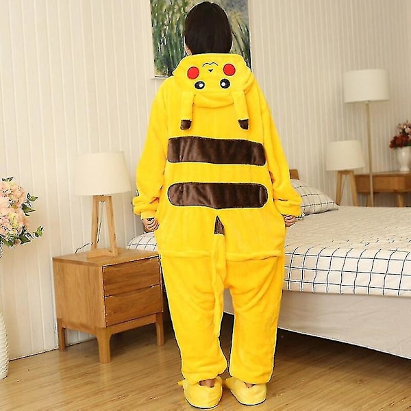 Pikachu Anime Cosplay Animal Voksne Kvinder Tegneserie Pyjamas Vinter Varme Onesie Sjov Blød Sød Jumpsuit Til Piger 4T (Height 95-105CM)