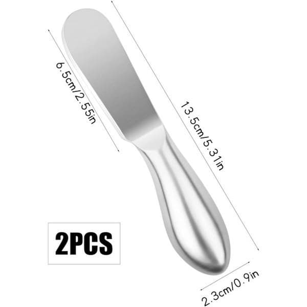 Sett med 2 smørkniver i rustfritt stål 13,5 × 2,3 cm