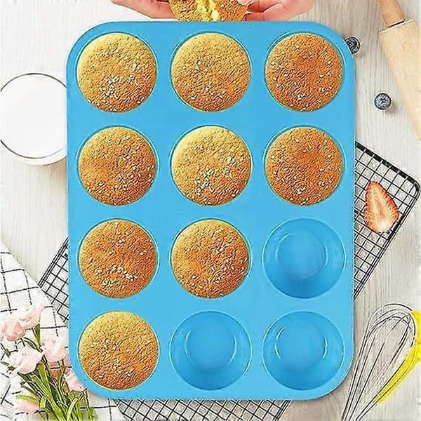 3-pak Mini Muffinforme, Bageplade, Blå